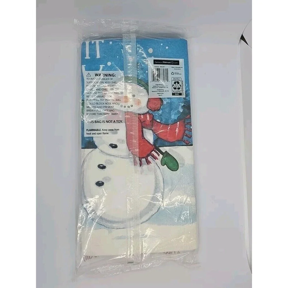 Let It Snow Snowman Christmas Paper Table Cover Use Photo Backdrop 54 × 84 Qty 3